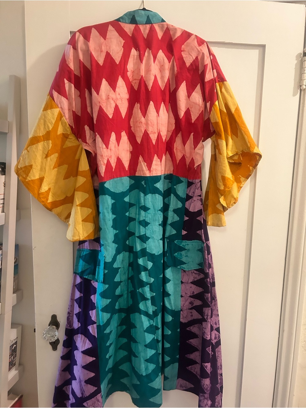 Multicolor Shirt Dress w/Kimono Sleeves from DyeLab (New with No Tags); Size M - Picture 4 of 7
